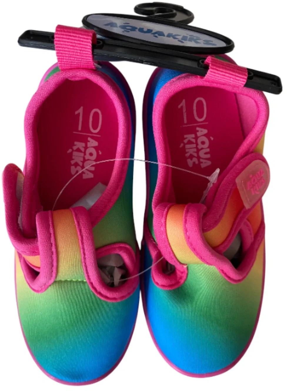 Aqua Kiks Rainbow Water Shoes with Pink Trim NWT Size 10